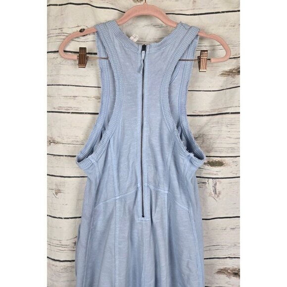 Daily Practice Horizon Wide Leg Jumpsuit M Blue Seamed Drawstrings Sleeveless - Picture 7 of 9